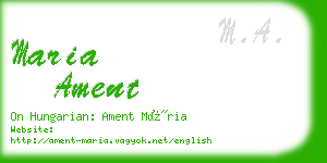 maria ament business card